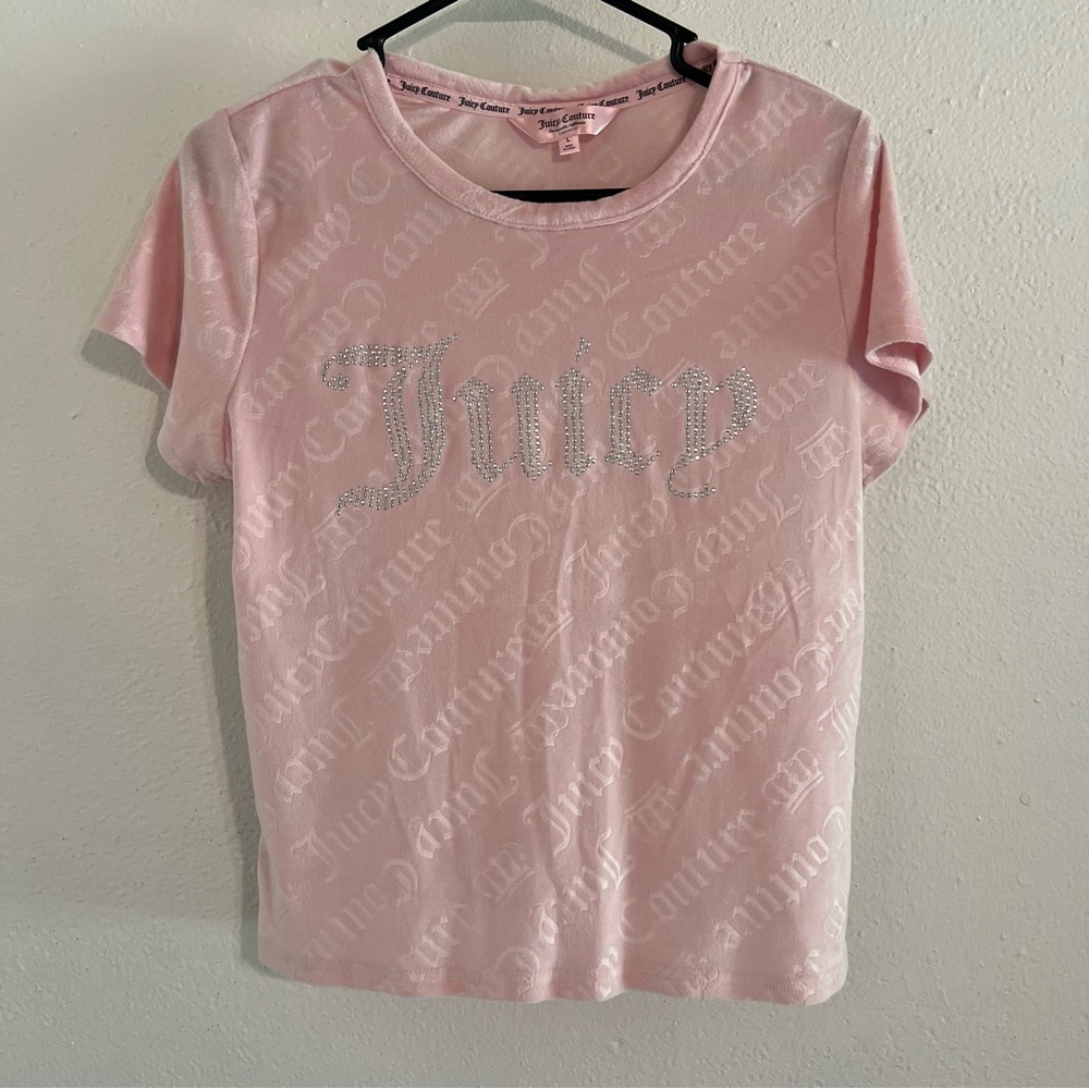 Juicy Couture Pink 2-Piece Tank & Shorts Pajama Set Size L "BLING JUICY" - Picture 3 of 6